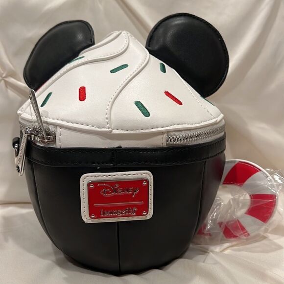 Loungefly X Disney Mickey Mouse Hot Cocoa Mug Crossbody Holiday SCENTED NWT - Picture 5 of 9
